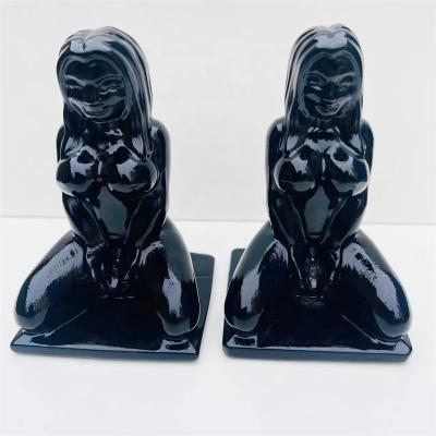 China Wholesale Natural Sexy Beauty Crystal Maid Statue From Europe Rose Quartz Carvings Obsidian Crystal for sale