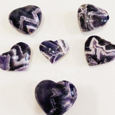 China Europe wholesale price healing energy lucky natural amethyst quartz crystal dream heart for sale