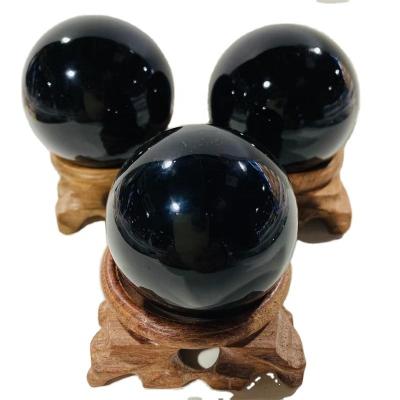 China Wholesale Natural Europe Crystal Obsidian Crystal Ball Healing Spheres For Decoration for sale