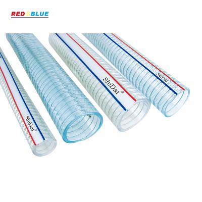 China Transport Water Clear PVC Flexible Steel Wire Hose To Transport Water Oil Powder Suction PVC Hose for sale