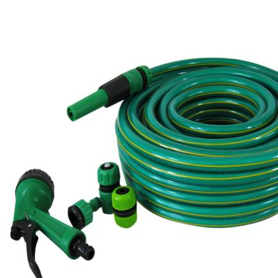 China 1/4 1/2 Inch Green Anti-rust Adjustable Polyester Fiber Reinforced PVC Hose Pipe PVC Watering Hose for sale