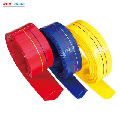 China 6 Bar Hose Irrigation Layflat Hose Adjustable PVC Flexible Blue Red Plastic Heavy Duty Expandable Layflat Hose for sale