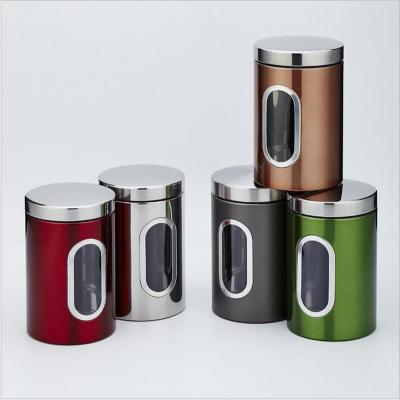 Китай Tea Coffee Sugar 3pcs Metal Bread Bin Recyclable Bread Food Storage Box Canister Set продается