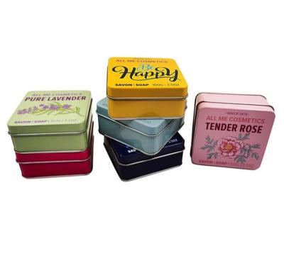 China Well Sealed Aluminum Empty Metal Boxed Rectangle Gift Square Olive Oil Soap Tin Box / Recyclable For Soap for sale