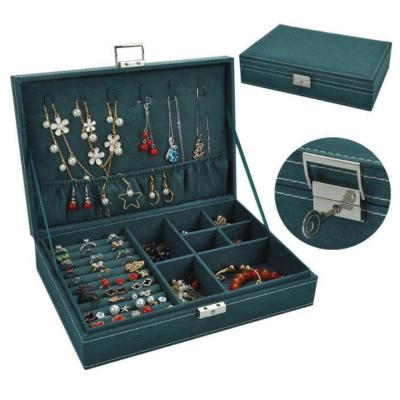 中国 Simple Creative Mix and Match Flannel Jewelry Storage Dark Green Storage Box 販売のため