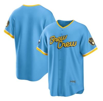 China 2022 Antibacterial Powder Blue City Connect Cool Base Flex Base Stitched Jersey Milwaukee #22 Christian Yelich #24 Andrew Mccutchen for sale