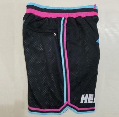 China Best Quality Miami Antibacterial Black Stitched Basketball Shorts for sale