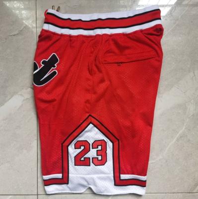 China Michael #23 Antibacterial Goat Red Best Quality Embroidered Basketball Pocket Shorts for sale