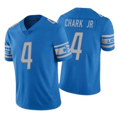 China 2022 New Jr. Embroidered Antibacterial Gray Top Embroidery Limited Jersey Blue White Detroit #4 DJ Chark American Football Tank Top for sale