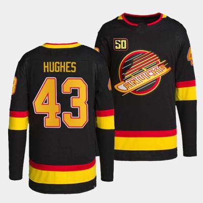 China Shirts & Main 2022 New 50th Anniversary Sports Ice Hockey Vancouver 40 Pettersson 53 Horvat 43 Stitched Jerseys Black Wholesale for sale