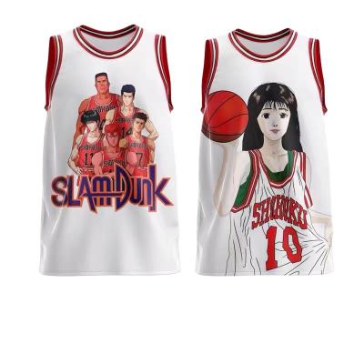 China Custom Sublimation Anime Antibacterial Basketball Tank Top-basketball-tank-top-uniform-design for sale