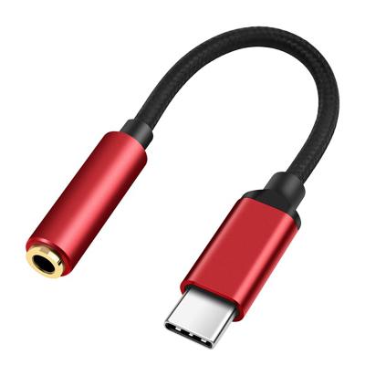 China Hot Customized Nylon Car Pigtail USB Type C To 3.5mm Audio Connecting Phones Jack Adapter For Wired Headphones Type C Audio Cable for sale