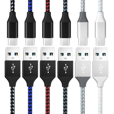 China Hot Selling Nylon Braided Nylon Braided MP3/MP4 Player USB Charging Cable Type C Custom Usb Quick Charging Cable Mobile Logo Type C Cable 2m 1m For iPhone for sale