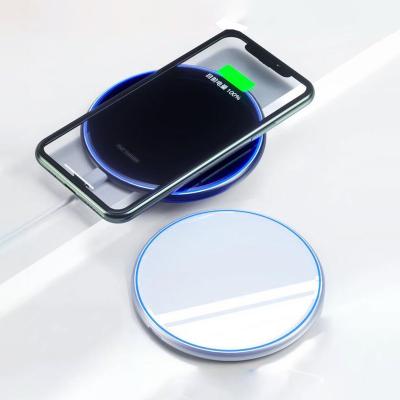 China Cell Phone Cell Phone Radio Smart Charger Led Universal Wireless Charger Pad Custom Flat 10w Fast Qi Radio Chargers for sale