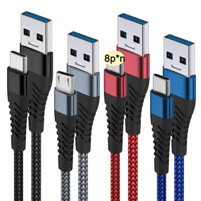 China MP3/MP4 player OEM ODM 1m 2m 3m micro usb 8pin c cable usb to type c fast charging data cable 3a 5a 6a custom logo usb charger cable for laptop iphone for sale