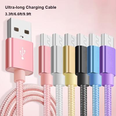 China MP3/MP4 player factory cabo 3A nylon braided tipo c cable ultra long 1m 2m fast charger cables 3m custom logo usb to type c usb cable for sale