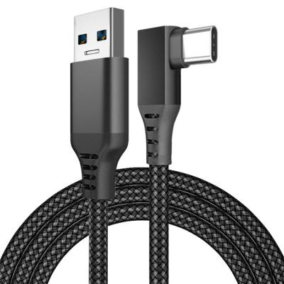 China MP3/MP4 Player 60W Nylon Braided Data Usb Cable Fast Charging USB A To C Type C Data 90 Degree Cable for sale