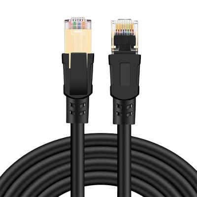 China Wholesale Soft PVC Network Ethernet Cable 8 Core Aluminum Foil Shield Cat8 Cable Patch Lan Cable PVC Jacket Rj45 for sale