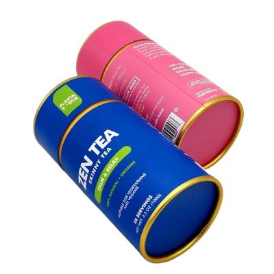 China Recyclable Paper Tube Box For Tea Bags Round The Box Paper Cardboard Tube Cardboard Packaging With Custom Printing For Diet Tea for sale