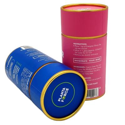 China Recyclable Aluminum Foil Liner Round Cylinder Food Grade Cardboard Paper Tube For Tea Coffee Paper Packing Box Protein Powder Powder for sale