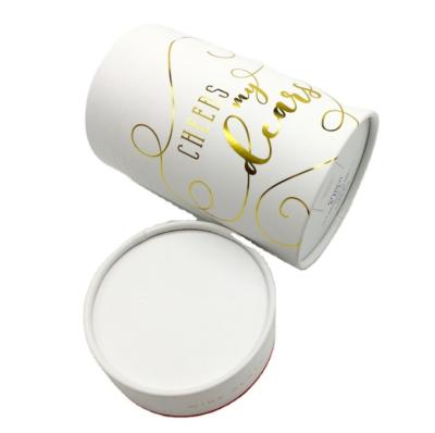 China 5oz Capacity White Round Cylinder Yogurt/Protein Powder Container Recyclable Custom Packaging Paper Box for sale