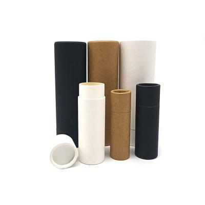 China Recyclable Biodegradable Lipstick Lip Balm Deodorant Stick Custom Printing Containers Lift Up Cardboard Kraft Paper Tube for sale