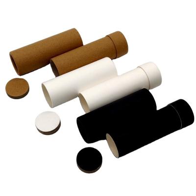 China 2oz/60g Recyclable Brown Black Eco-Friendly Biodegradable White Kraft Paper Lift Up Paper Cardboard Tube For Deodorant Stick Lip Balm for sale