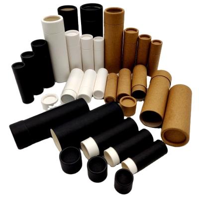 China Recyclable Eco Paper Lift Up Kraft Cardboard Paper Tube Packaging For CBD Lip Balm Deodorant Stick With Custom Printed for sale