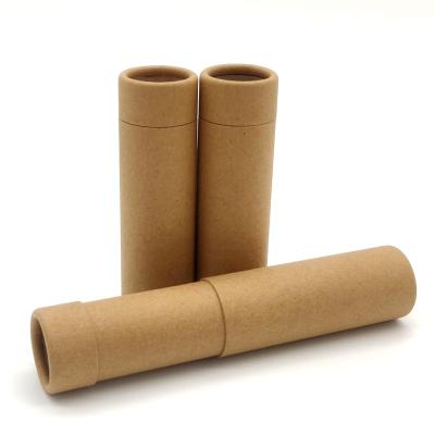 China Recyclable Eco Paper Tube Packaging Brown Paper Tube Eco Lip Balm Tubes Packaging Deodorant Stick Container Wrapping Paper 75ml for sale