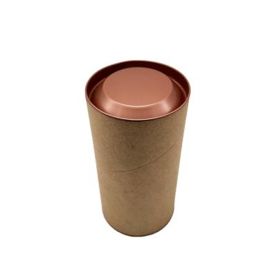 China Size Logo Round Paper Cardboard Box Recyclable Custom Printed Cylinder Tube Metal Box Packaging Paper Lids for sale