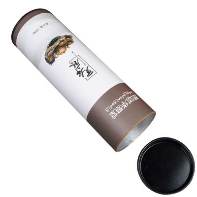 China Recyclable Natural Kraft Cardboard Tube Tea Packaging Paper Packaging Tube With Tin Lid Food Grade Cardboard Tube Coffee Container for sale