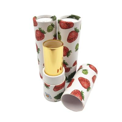 China Recyclable Recycle Empty Lip Balm Containers Lipstick Paper Tube Cardboard EOS Twist Up Round Lipstick Tube Container Lip Balm Box for sale