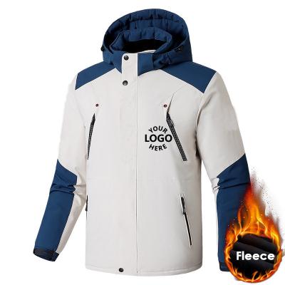 China Custom Outdoor Fleece Jackets Waterproof Windproof Softshell Waterproof Anorak Coat Mens Hiking Clothing for sale