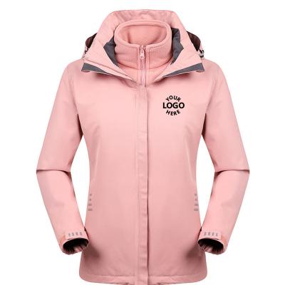 China OEM QUICK DRY Women's Outdoor Rise Waterproof Anorak 3 In 1 Design Soft Shell Fleece Jacket With Detachable Hood for sale