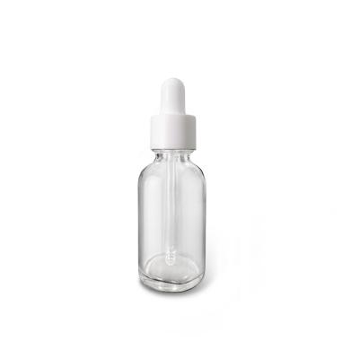 China Eco-friendly 30ml clear glass bottle with dropper for essential oil or serum for cosmetic glass packaging for sale