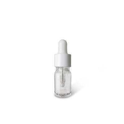 China eco-friendly glass cosmetic packaging for clear 5ml glass bottle with dropper for essential oil or serum for sale