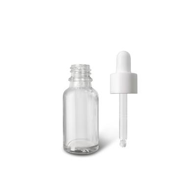 China Eco-friendly Skincare Glass Cosmetic Packaging For 20ml Essential Oil Or Serum Clear Glass Bottle With Dropper for sale