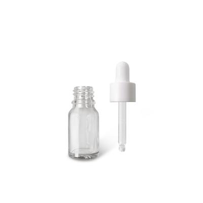 China Eco-friendly 10ml clear glass bottle with dropper for essential oil or serum for cosmetic glass bottle packaging for sale