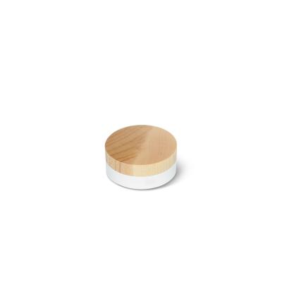 China PLA Compostable Biodegradable Cosmetic Packaging for Empty Single Eyeshadow Palette with Wooden Lid and Magnetic Opening for sale