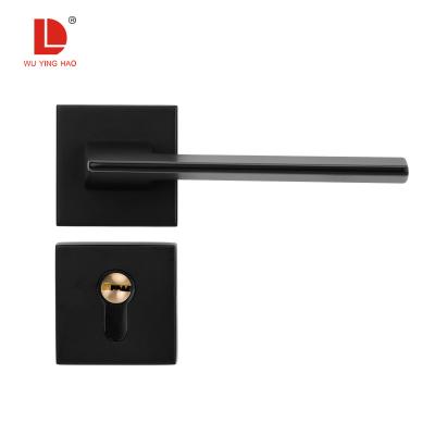 China EUROPEAN WUYINGHAO Design High Quality Zinc Alloy New Square Door Matte Black Lever Handle for sale