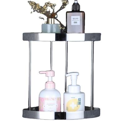 China Bolt Inserting Type New Stainless Steel Bathroom Accessories Shelf Corner Organizer Shower Caddy for sale