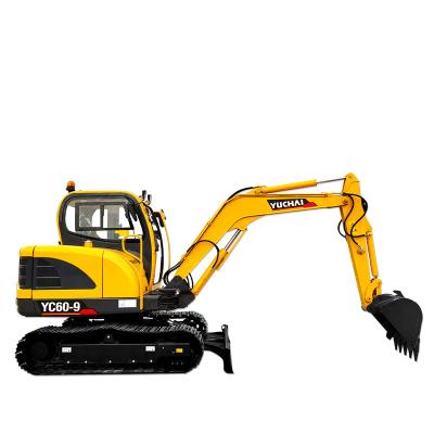 China Hot Selling Yuchai Excavators YC60-9 Chinese Brand Construction Machinery Equipment Yuchai Garden Building Material Stores Works Log Grabbing New for sale