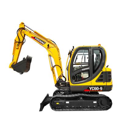 China Chinese Building Material Stores Hot Sale In Finland Construction Machinery Equipment 5.5 Ton 5.7 Ton Mini Excavator Tracked Yuchai YC60-9 For Gas for sale