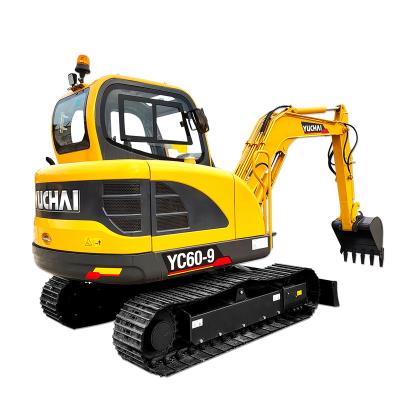 China Building Material Shops Yuchai YC60-9 Chinese Canopy Factory Price Excavator Hydraulic Price For Household Mini Excavator Hot Sales In Malaysia Small for sale