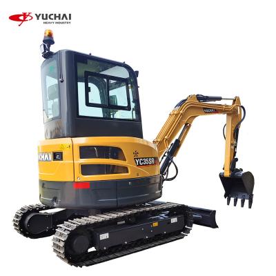 China Hotels YUCHAI YC35SR 3 Ton Excavator Excavator With Steel Track for sale