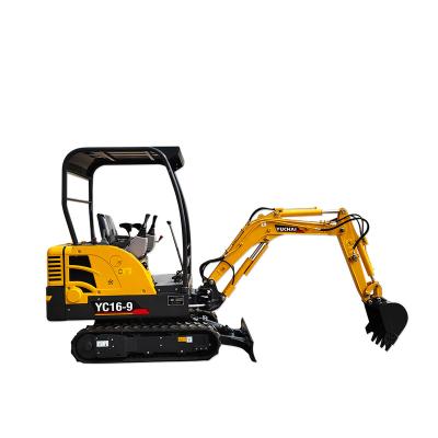 China Yuchai YC16-9 Chinese factory price sale small excavator mini excavator excavator canopy for home use for sale