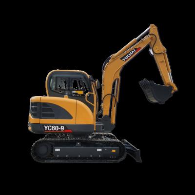 China Factory YUCHAI YC60-9 hydraulic crawler excavator bagger machine for sale