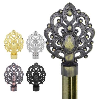 China Hot Selling Finials Wholesale Home Accessories Luxury Copper Wireless Remote Control Window Decoration App Anti-brass Double Metal Curtains Pipes for sale