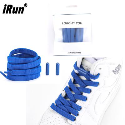 China Hot Sale 2021 Custom Shoe Buckle Irun Laces Elastic Lazy Logo Cap No Tie Lock Laces With Custom Brand Package for sale