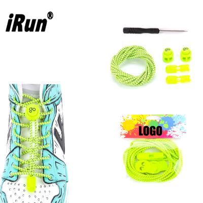 China Irun Round Colorful Elastic No Tie Laces Outdoor Activities Sports Shoe Lazy Locklaces For Kids And Adults for sale